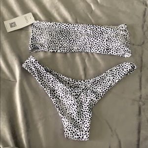 Black and White polka dot bikini set